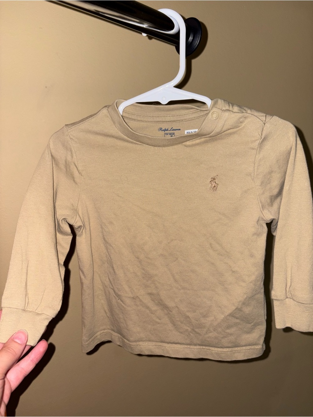 Ralph Lauren Long-Sleeve Crewneck Shirt - Tan 12 month